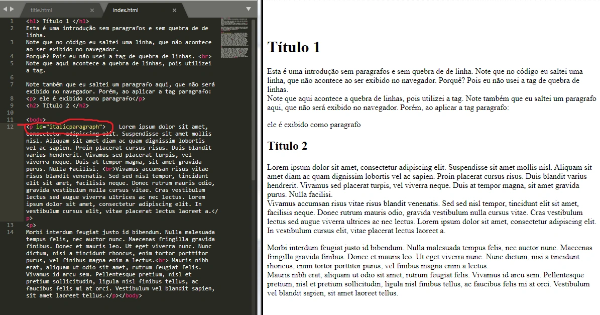 exemplo de atributos em html