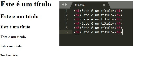 comparação de títulos html